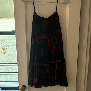 Floral Black and Maroon Dress